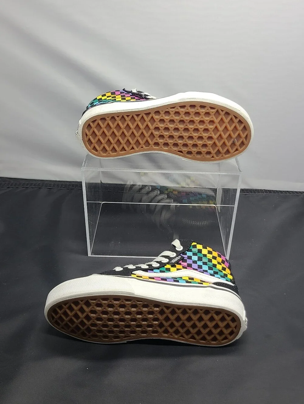 Vans Filmore High Top Rainbow Check Sneakers kids Toddler size 12C